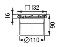 Piesa superioara de montaj Kessel, Ø132, SYSTEM 100, gratar Oval Design, pentru corp sifon 